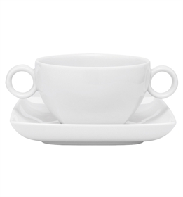 Carré White - Consomme Cup & Saucer