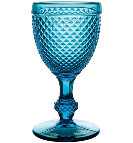 Set with 4 Red Wine Goblets Blue Bicos Azul | Vista Alegre