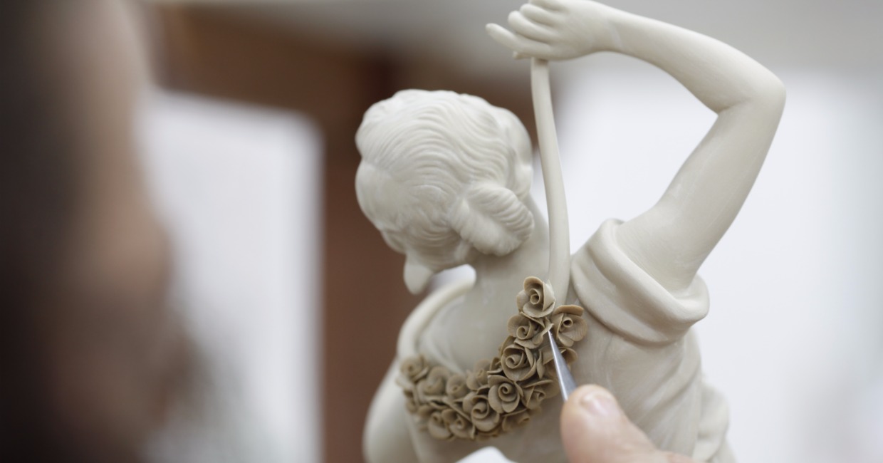 Production detail of sculpture 'Flora', Vista Alegre Factory