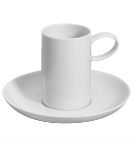 Domo White - Coffee Cup & Saucer