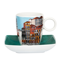 Vista Alegre Alma de Lisboa Coffee Cup & Saucer Eléctico 2.44 x 3.62 -  The Pink Daisy