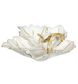 Branco e Ouro - Small Leaf Ashtray