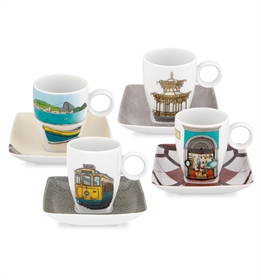 Alma Rio Janeiro - Set 4 Coffee Cups & Saucers