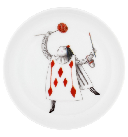 Set Small Footed Cake Plate & 4 Plates Tea With Alice | Vista Alegre