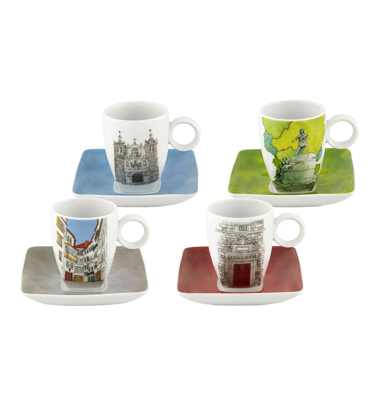 Conjunto 4 Tazas Café C/ Platillo