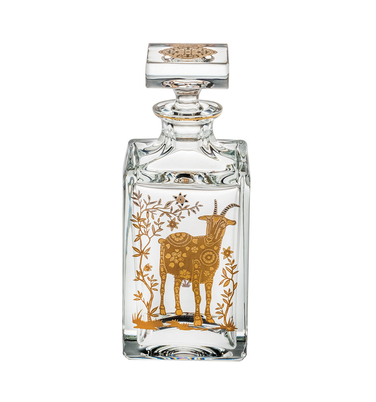 Whisky Decanter with Gold Sheep