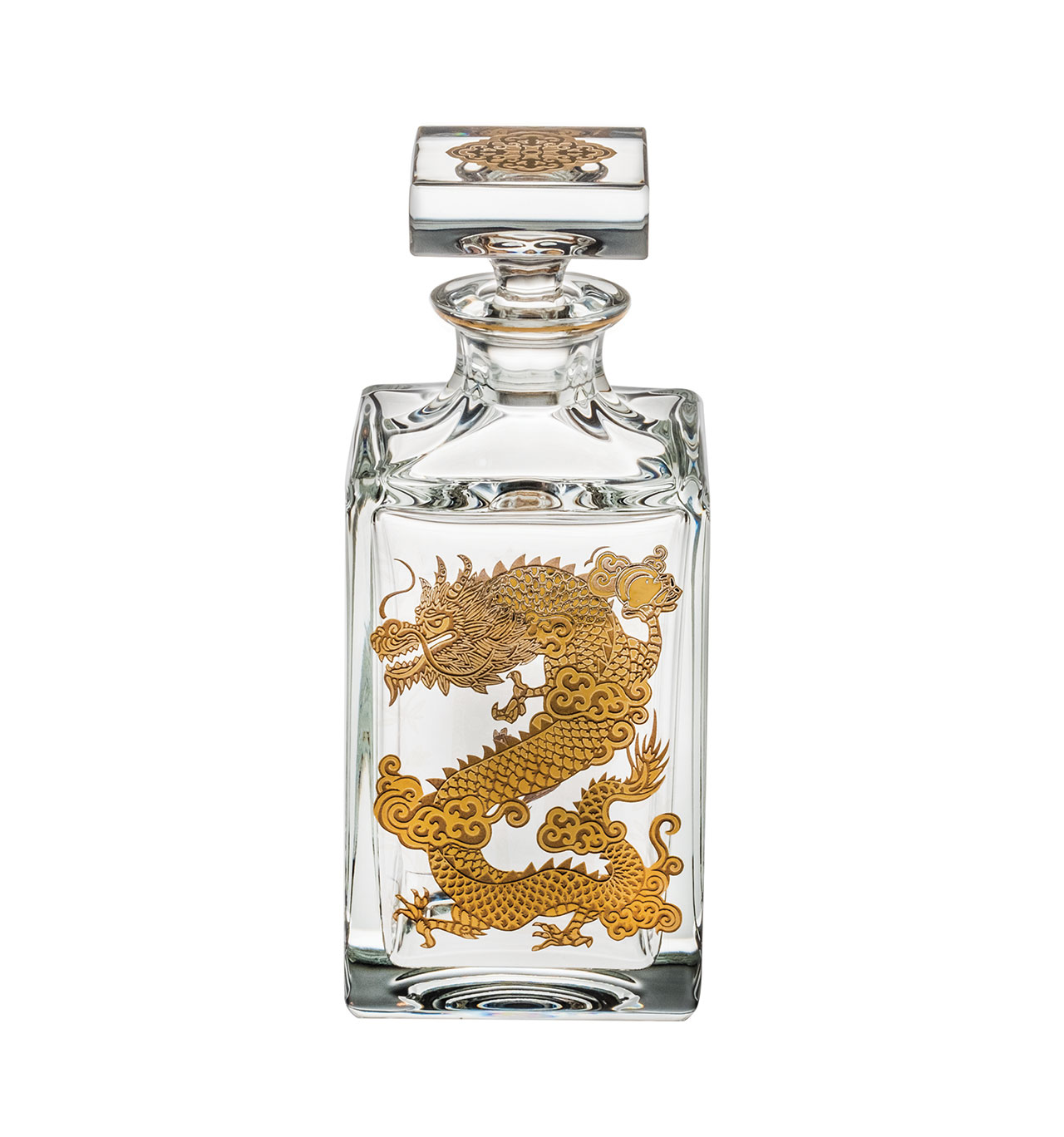 Whisky Decanter with Gold Dragon