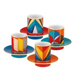 Vista Alegre Tchaikovs Set of 4 Coffe Cups & Saucers