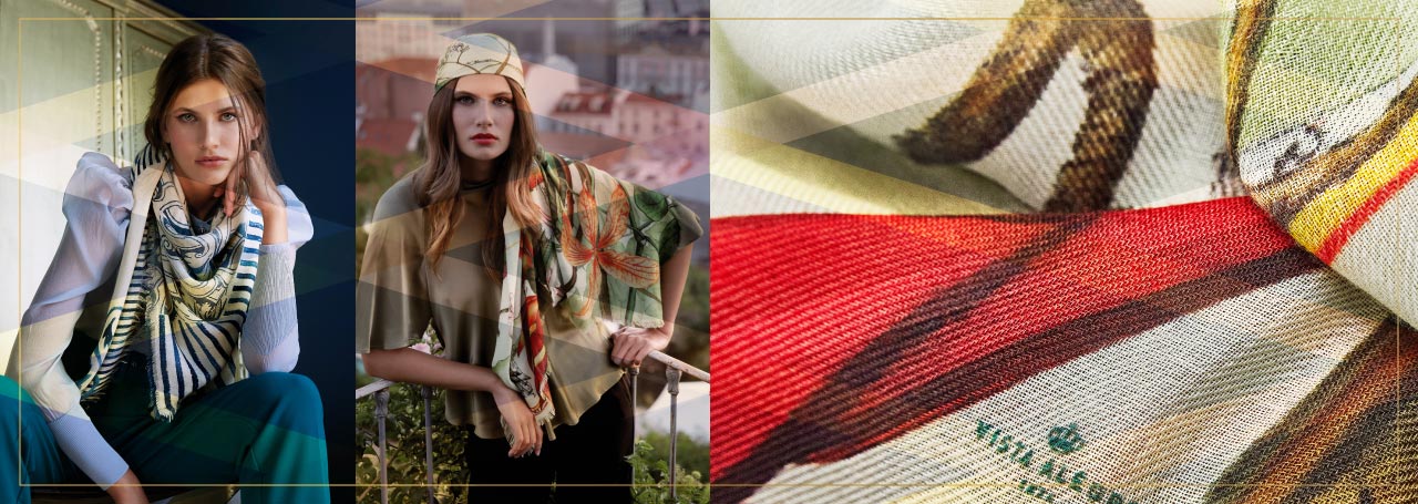 Vista Alegre presents a collection of fashion accessories and a home line true to its aesthetic language, rigor and sophistication. Duality, Amazōnia and Ivory scarves and blankets mark the beginning of a new history of seduction.